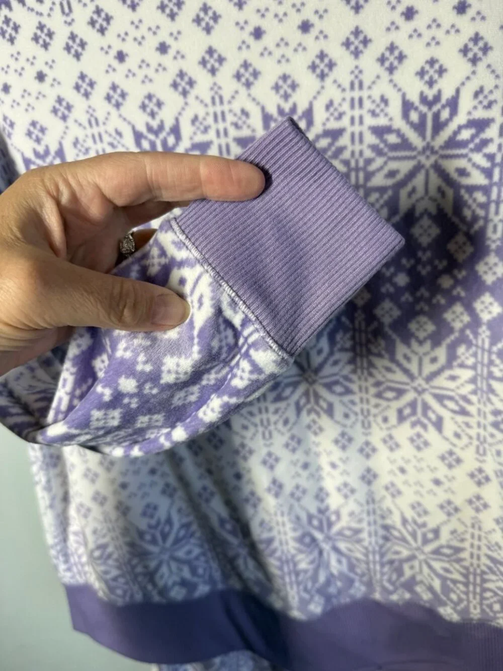 Croft‎ & Barrow Snowflake Fleece Pajama Set Medium Purple/White Soft Cozy Lounge
